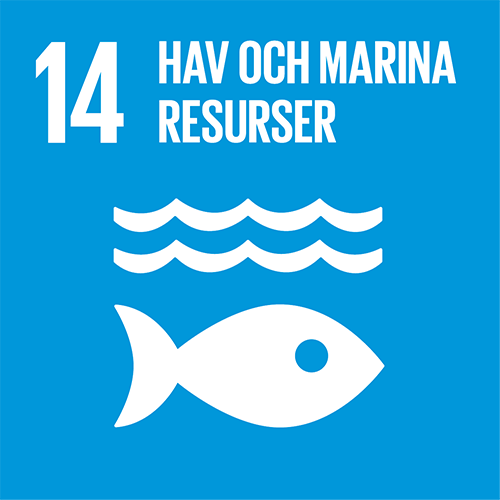 Logotyp mål 14, marina resurser
